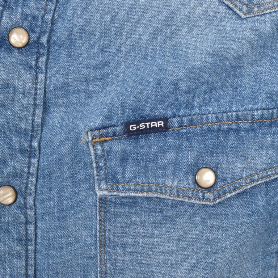 Alternative Image for ProductG Star Raw Slim 3301 Long Sleeved Shirt Blue3